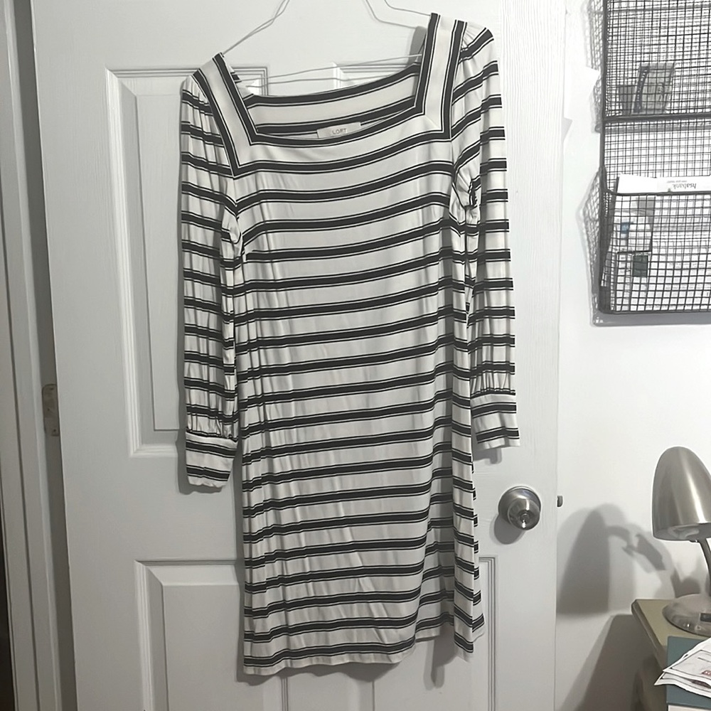 Square neck cotton loft dress - L